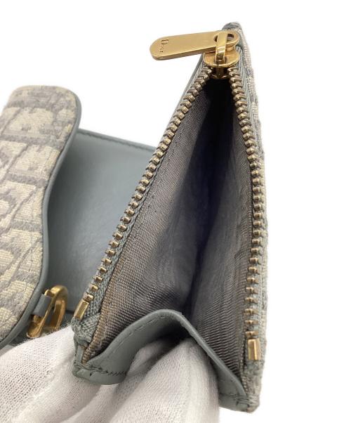 Christian Dior（クリスチャン ディオール）Christian Dior (クリスチャン ディオール) Saddle Lotus（サドル ロータス）ウォレット グレーの古着・服飾アイテム