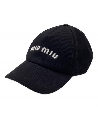 中古・古着通販】MIU MIU (ミュウミュウ) キャップ ブラック サイズ:L