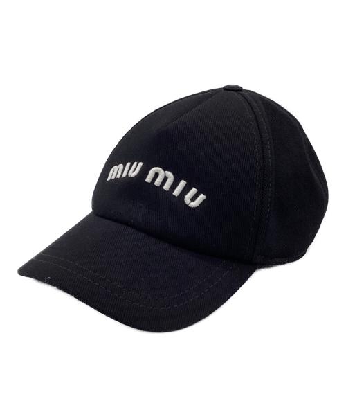 MIU MIU（ミュウミュウ）MIU MIU (ミュウミュウ) キャップ ブラック サイズ:Lの古着・服飾アイテム