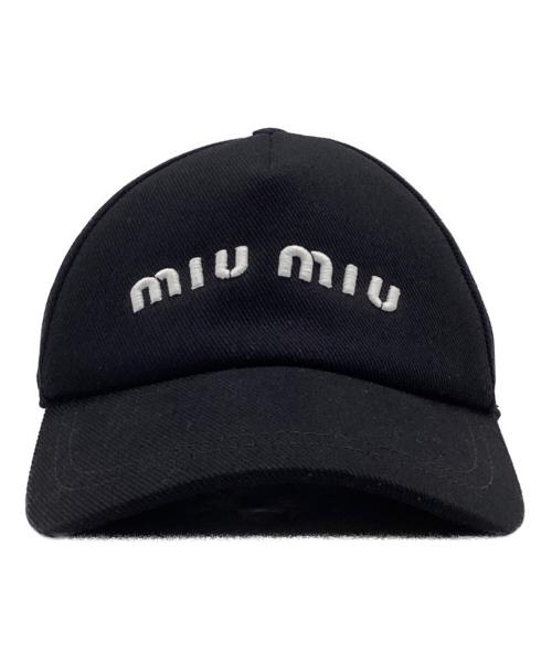 MIU MIU（ミュウミュウ）MIU MIU (ミュウミュウ) キャップ ブラック サイズ:Lの古着・服飾アイテム