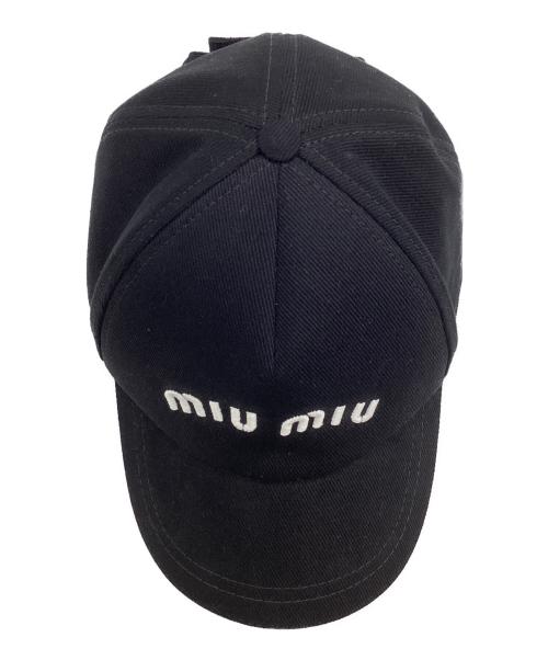 MIU MIU（ミュウミュウ）MIU MIU (ミュウミュウ) キャップ ブラック サイズ:Lの古着・服飾アイテム