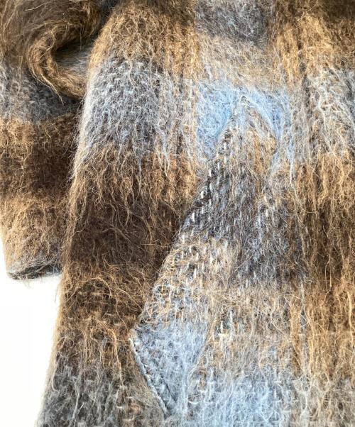 IENA（イエナ）IENA (イエナ) MANTECO（マンテコ）チェックシャギーコート ブラウン×ブルー サイズ:36の古着・服飾アイテム
