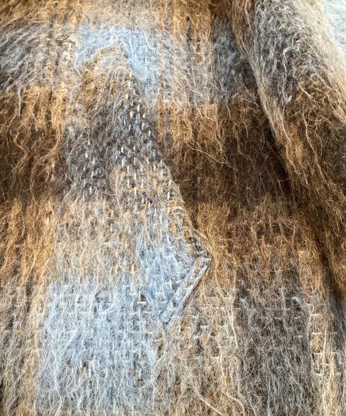 IENA（イエナ）IENA (イエナ) MANTECO（マンテコ）チェックシャギーコート ブラウン×ブルー サイズ:36の古着・服飾アイテム