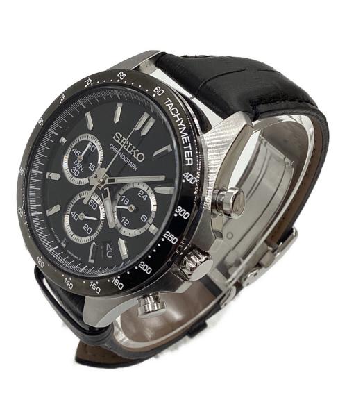 SEIKO（セイコー）SEIKO (セイコー) クロノグラフ クォーツ腕時計 ブラックの古着・服飾アイテム