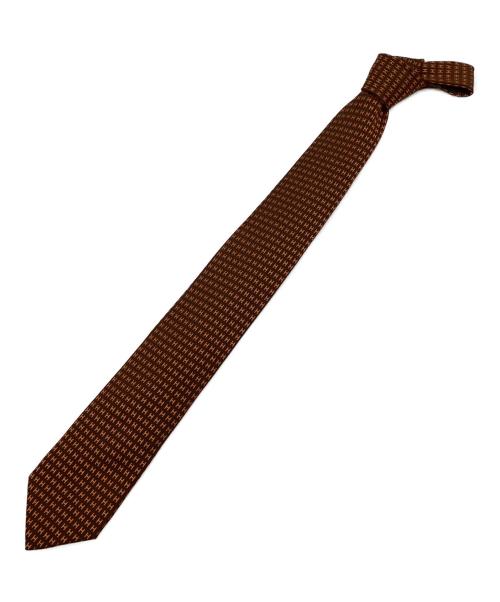 HERMES（エルメス）HERMES (エルメス) ネクタイ ブラウン×オレンジ サイズ:-の古着・服飾アイテム