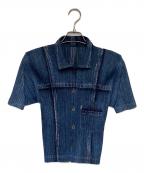 PLEATS PLEASEプリーツプリーズ）の古着「プリーツシャツ」｜ブルー