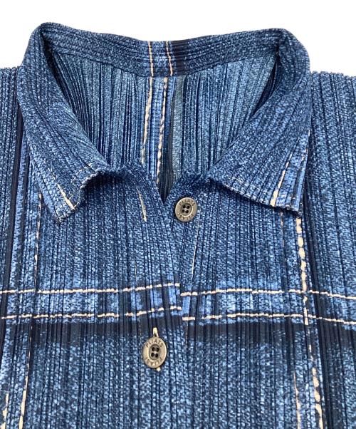 PLEATS PLEASE（プリーツプリーズ）PLEATS PLEASE (プリーツプリーズ) プリーツシャツ ブルー サイズ:3の古着・服飾アイテム