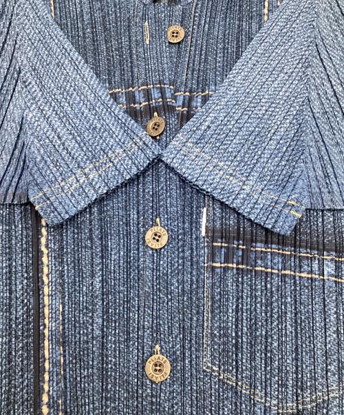 PLEATS PLEASE（プリーツプリーズ）PLEATS PLEASE (プリーツプリーズ) プリーツシャツ ブルー サイズ:3の古着・服飾アイテム