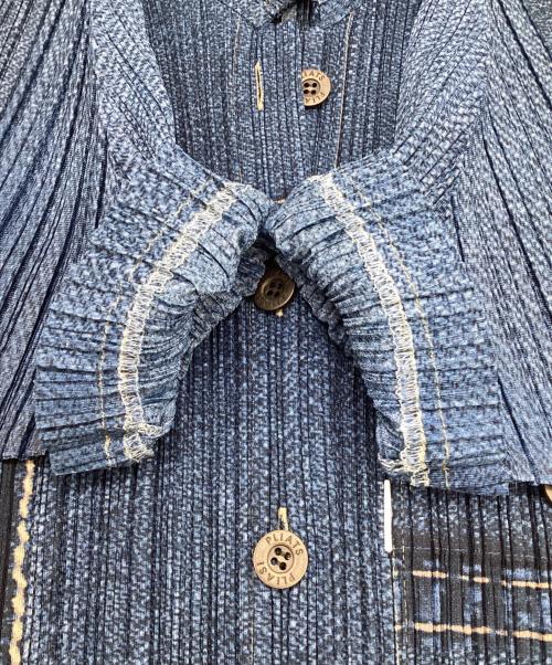 PLEATS PLEASE（プリーツプリーズ）PLEATS PLEASE (プリーツプリーズ) プリーツシャツ ブルー サイズ:3の古着・服飾アイテム
