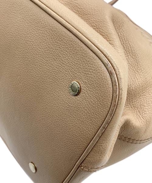 BVLGARI（ブルガリ）BVLGARI (ブルガリ) コレツィオーネ レザートートバッグ ベージュの古着・服飾アイテム