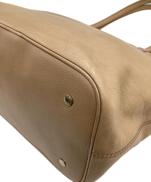 BVLGARI（ブルガリ）BVLGARI (ブルガリ) コレツィオーネ レザートートバッグ ベージュの古着・服飾アイテム