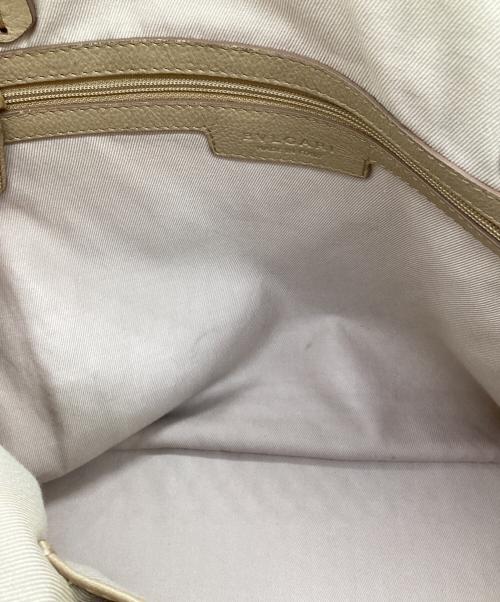 BVLGARI（ブルガリ）BVLGARI (ブルガリ) コレツィオーネ レザートートバッグ ベージュの古着・服飾アイテム