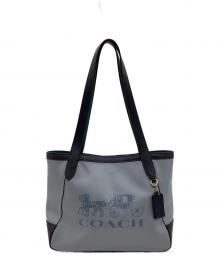COACH（コーチ）の古着「トート 27 カラーブロック ウィズ ホース アンド キャリッジ」｜スカイブルー
