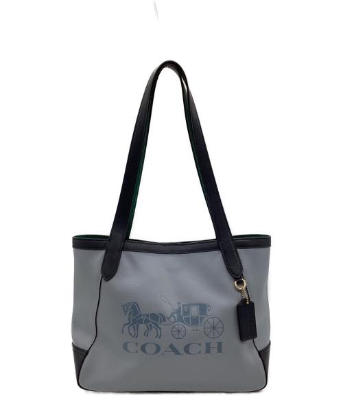 COACH（コーチ）COACH (コーチ) トート 27 カラーブロック ウィズ ホース アンド キャリッジ スカイブルーの古着・服飾アイテム