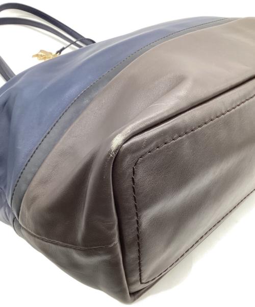 BALLY（バリー）BALLY (バリー) トートバッグ ネイビー×ブラウンの古着・服飾アイテム