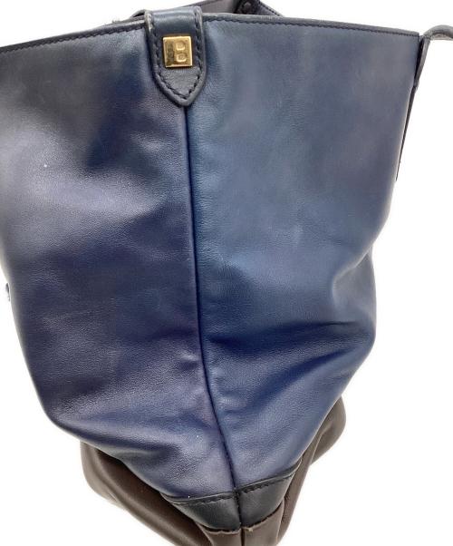 BALLY（バリー）BALLY (バリー) トートバッグ ネイビー×ブラウンの古着・服飾アイテム