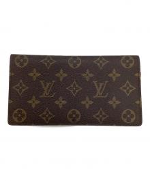 LOUIS VUITTON（ルイ ヴィトン）の古着「モノグラム ポルトシェキエ ダブル 札入れ」｜ブラウン