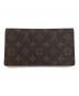 LOUIS VUITTON (ルイ ヴィトン) モノグラム ポルトシェキエ ダブル 札入れ ブラウン：12000円