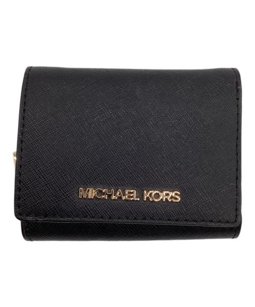 MICHAEL KORS（マイケルコース）MICHAEL KORS (マイケルコース) 3つ折り財布 ブラックの古着・服飾アイテム