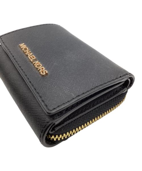 MICHAEL KORS（マイケルコース）MICHAEL KORS (マイケルコース) 3つ折り財布 ブラックの古着・服飾アイテム