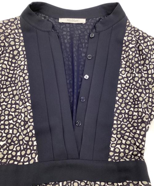 MaxMara（マックスマーラ）MaxMara (マックスマーラ) 長袖ワンピース ネイビー×グレー サイズ:40の古着・服飾アイテム