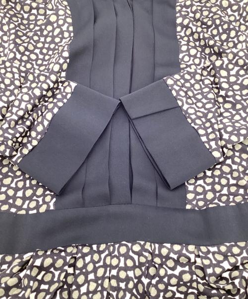 MaxMara（マックスマーラ）MaxMara (マックスマーラ) 長袖ワンピース ネイビー×グレー サイズ:40の古着・服飾アイテム