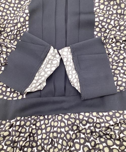 MaxMara（マックスマーラ）MaxMara (マックスマーラ) 長袖ワンピース ネイビー×グレー サイズ:40の古着・服飾アイテム