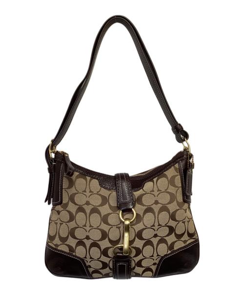 COACH（コーチ）COACH (コーチ) シグネチャー ショルダーバッグ ベージュの古着・服飾アイテム
