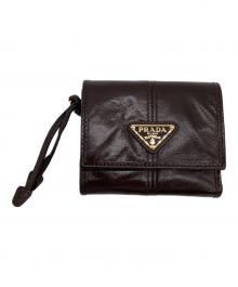 PRADA（プラダ）の古着「ソフトルックスレザー 3つ折り財布」｜ブラウン