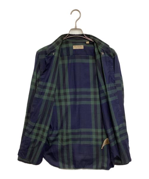 BURBERRY LONDON ENGLAND（バーバリー ロンドン イングランド）BURBERRY LONDON ENGLAND (バーバリー ロンドン イングランド) 長袖シャツ ブルー×グリーン サイズ:Mの古着・服飾アイテム