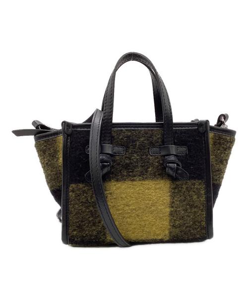 GIANNI CHIARINI（ジャンニ キアリーニ）GIANNI CHIARINI (ジャンニ キアリーニ) ミス マルチェッラ ハンドバッグ イエロー×ブラックの古着・服飾アイテム
