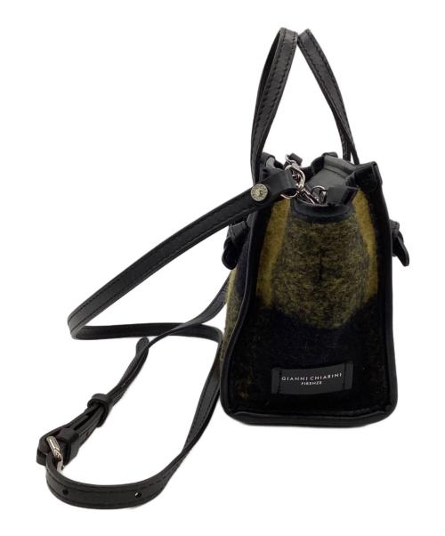 GIANNI CHIARINI（ジャンニ キアリーニ）GIANNI CHIARINI (ジャンニ キアリーニ) ミス マルチェッラ ハンドバッグ イエロー×ブラックの古着・服飾アイテム