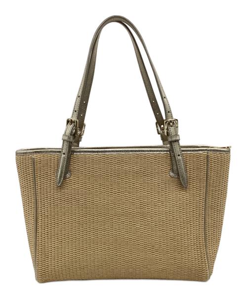 TORY BURCH（トリーバーチ）TORY BURCH (トリーバーチ) トートバッグ ナチュラル×ゴールドの古着・服飾アイテム