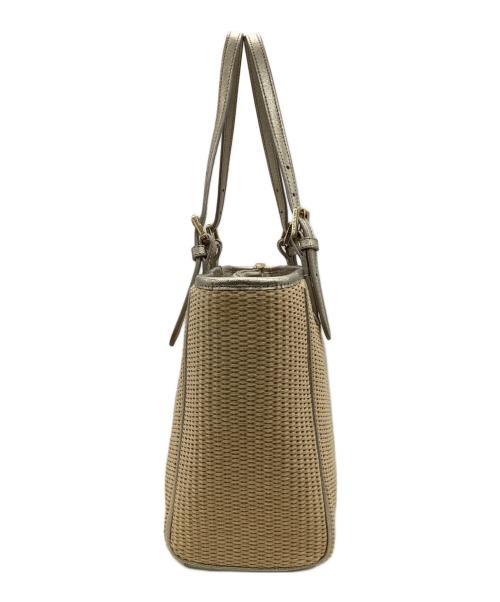 TORY BURCH（トリーバーチ）TORY BURCH (トリーバーチ) トートバッグ ナチュラル×ゴールドの古着・服飾アイテム