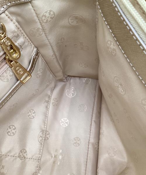 TORY BURCH（トリーバーチ）TORY BURCH (トリーバーチ) トートバッグ ナチュラル×ゴールドの古着・服飾アイテム