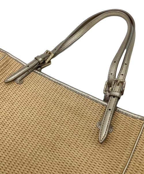 TORY BURCH（トリーバーチ）TORY BURCH (トリーバーチ) トートバッグ ナチュラル×ゴールドの古着・服飾アイテム