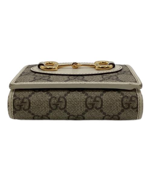 GUCCI（グッチ）GUCCI (グッチ) ホースビット 1955 2つ折り財布 ベージュ/ホワイトの古着・服飾アイテム