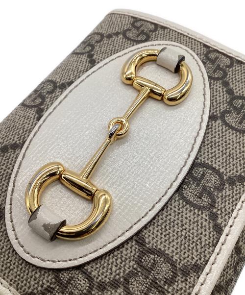 GUCCI（グッチ）GUCCI (グッチ) ホースビット 1955 2つ折り財布 ベージュ/ホワイトの古着・服飾アイテム