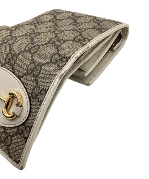 GUCCI（グッチ）GUCCI (グッチ) ホースビット 1955 2つ折り財布 ベージュ/ホワイトの古着・服飾アイテム
