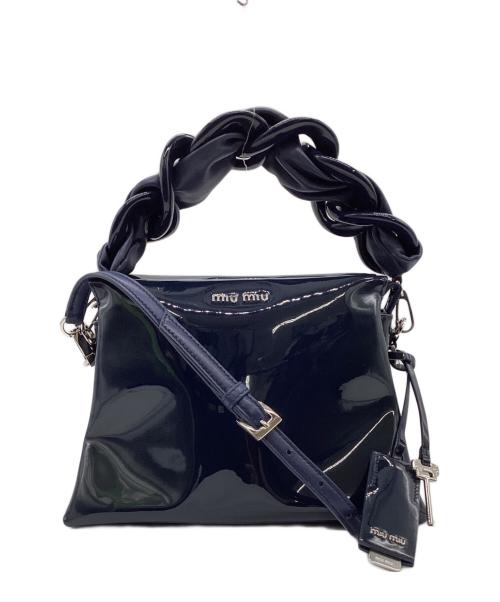 MIU MIU（ミュウミュウ）MIU MIU (ミュウミュウ) 2WAYバッグ ネイビーの古着・服飾アイテム