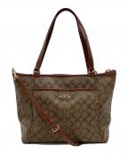 COACHコーチ）の古着「シグネチャー 2WAYトートバッグ」｜ブラウン