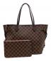 LOUIS VUITTON（ルイ ヴィトン）の古着「ダミエ エベヌ ネヴァーフルMM」｜ブラウン×ピンク