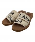 Chloeクロエ）の古着「WOODY FLAT SLIDES（フラット ミュール）」｜ブラウン×ベージュ