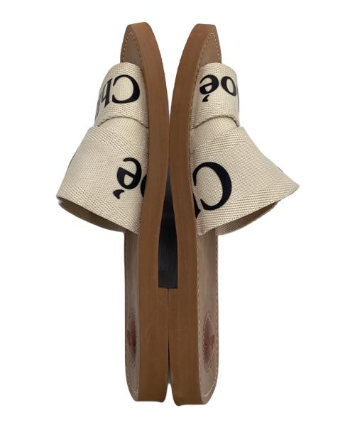 Chloe（クロエ）Chloe (クロエ) WOODY FLAT SLIDES（フラット ミュール） ブラウン×ベージュ サイズ:39の古着・服飾アイテム