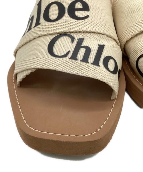 Chloe（クロエ）Chloe (クロエ) WOODY FLAT SLIDES（フラット ミュール） ブラウン×ベージュ サイズ:39の古着・服飾アイテム