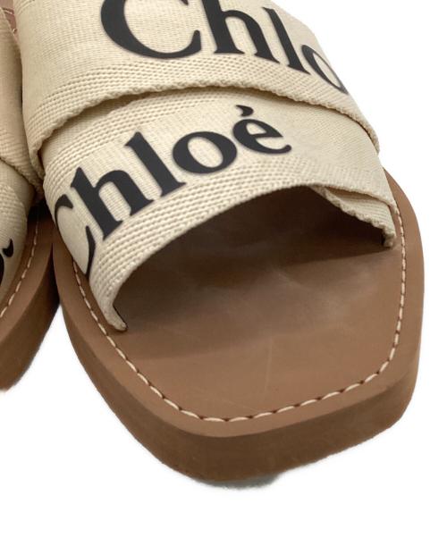 Chloe（クロエ）Chloe (クロエ) WOODY FLAT SLIDES（フラット ミュール） ブラウン×ベージュ サイズ:39の古着・服飾アイテム
