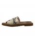 Chloe (クロエ) WOODY FLAT SLIDES（フラット ミュール） ブラウン×ベージュ サイズ:39：15000円