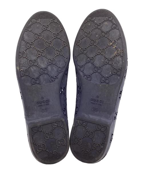 GUCCI（グッチ）GUCCI (グッチ) ラバーフラットパンプス ネイビー サイズ:35の古着・服飾アイテム