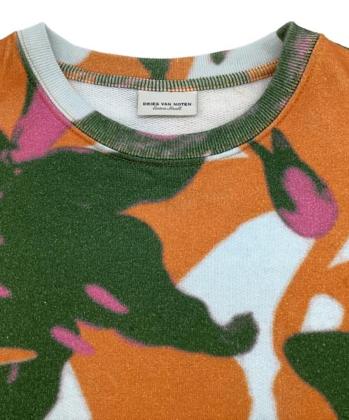 DRIES VAN NOTEN（ドリスヴァンノッテン）DRIES VAN NOTEN (ドリスヴァンノッテン) 半袖スウェット オレンジ×グリーン サイズ:EXTRA SMALLの古着・服飾アイテム