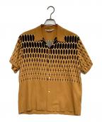 Star OF HOLLYWOODスターオブハリウッド）の古着「HIGH DENSITY RAYON OPEN SHIRT “ELVIS DOTS” オープンカラーシャツ」｜イエロー